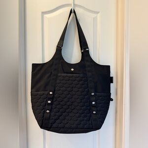 Mosey Black Quilted Tote Bag Recycled Plastic Eco Work Travel 19x14x5